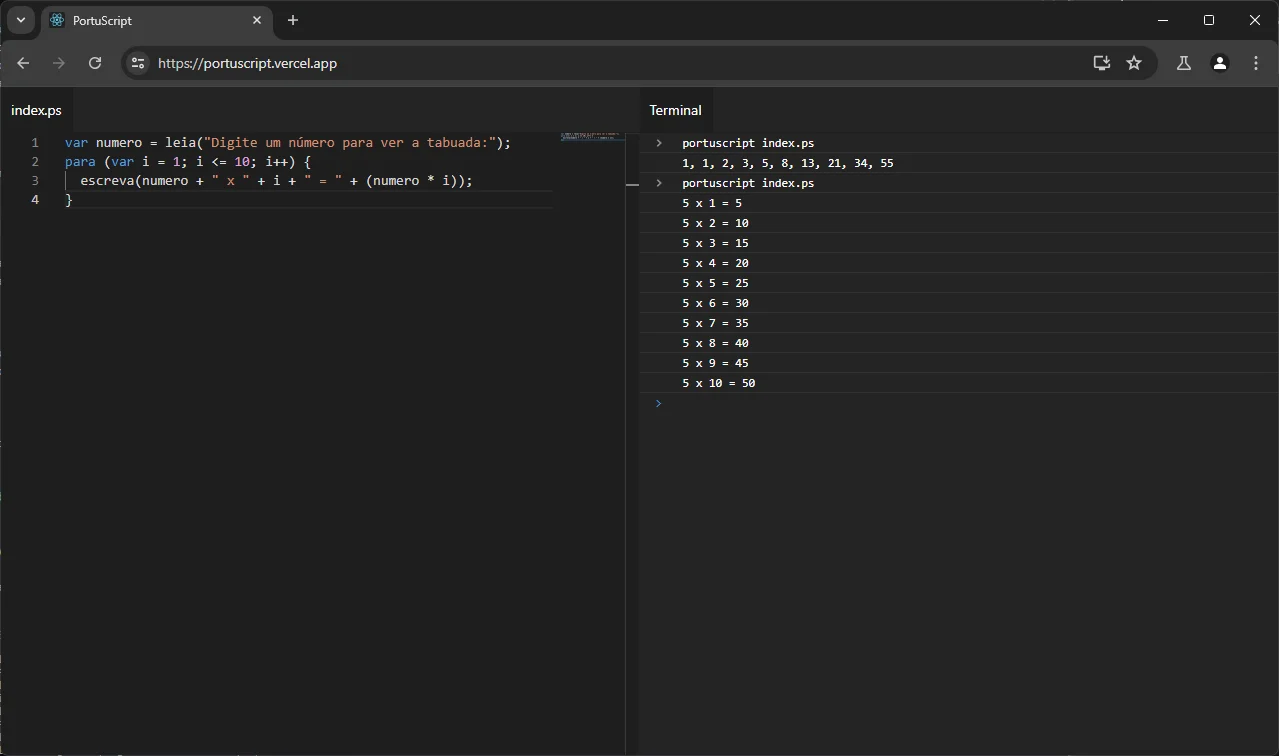 PortuScript screenshot 2